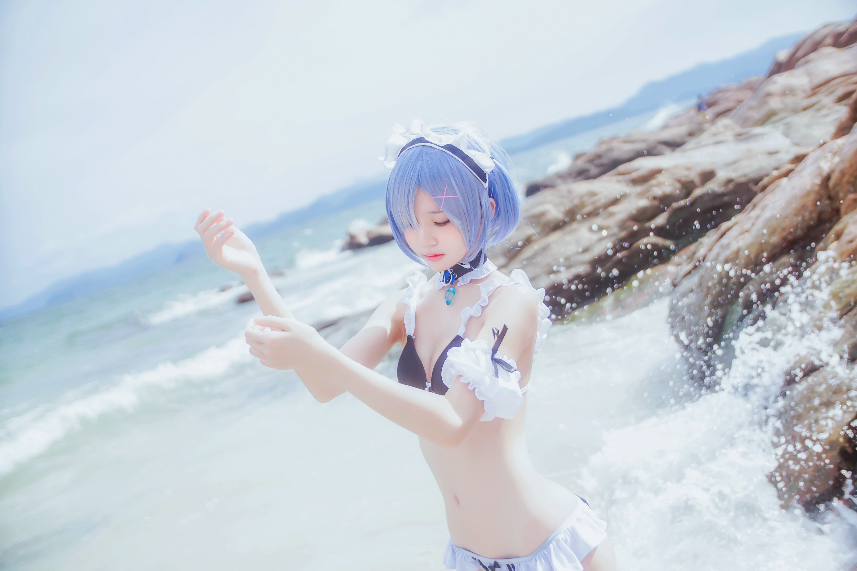 图片[1]-桜桃喵 – NO.010 蕾姆COS [48P]-XikXak
